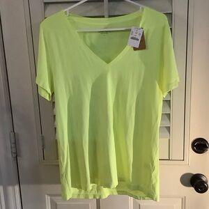 J. Crew Neon Yellow V-Neck Tee